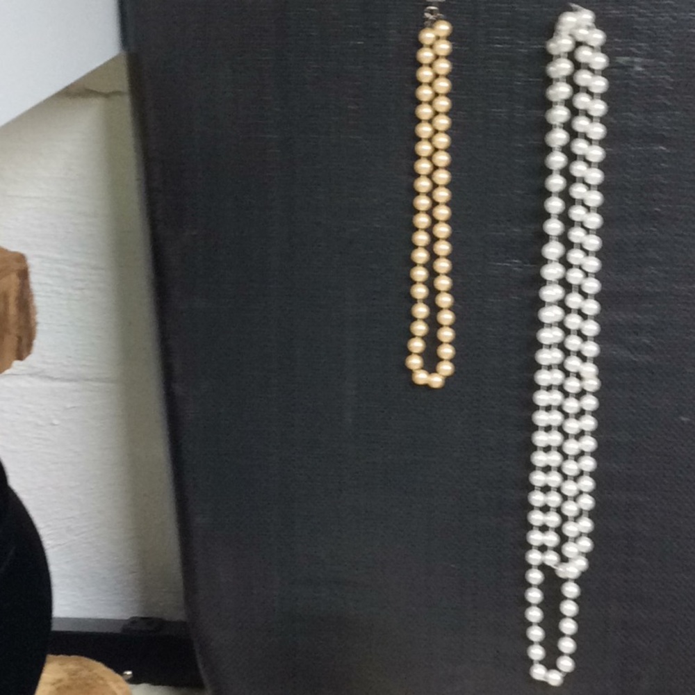 Two faux‎ pearl necklaces